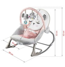 Vibro kėdute – gultukas Bunny Pink iki 18 kg.