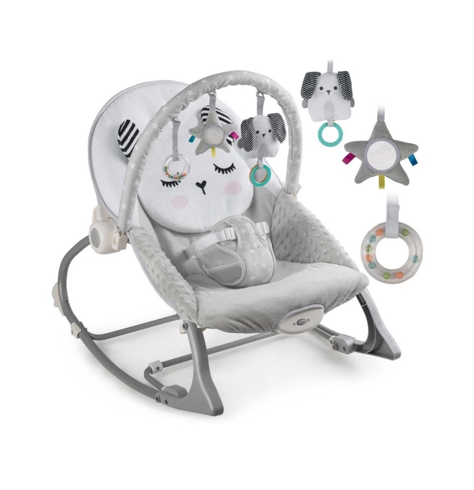 Vibro kėdute – gultukas Bunny Grey iki 18 kg.