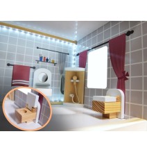 Medinis lėlių namas Grey 78 cm. aukščio su LED apšvietimu
