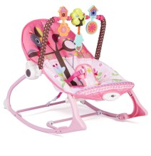 Vibro kėdute – gultukas Pink Birds iki 18 kg.