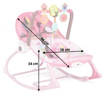 Vibro kėdute – gultukas Pink Birds iki 18 kg.
