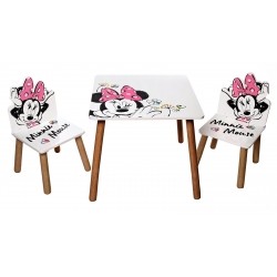 Medinis staliukas su 2 kėdutėmis Disney Minnie