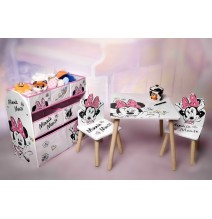 Medinis staliukas su 2 kėdutėmis Disney Minnie