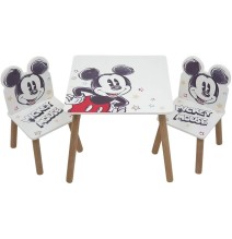 Medinis staliukas su 2 kėdutėmis Disney Mickey