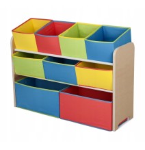 Didelę žaislų lentyna su 9 daiktadėžėmis Multicolour