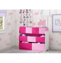 Didelę žaislų lentyna su 9 daiktadėžėmis Pink