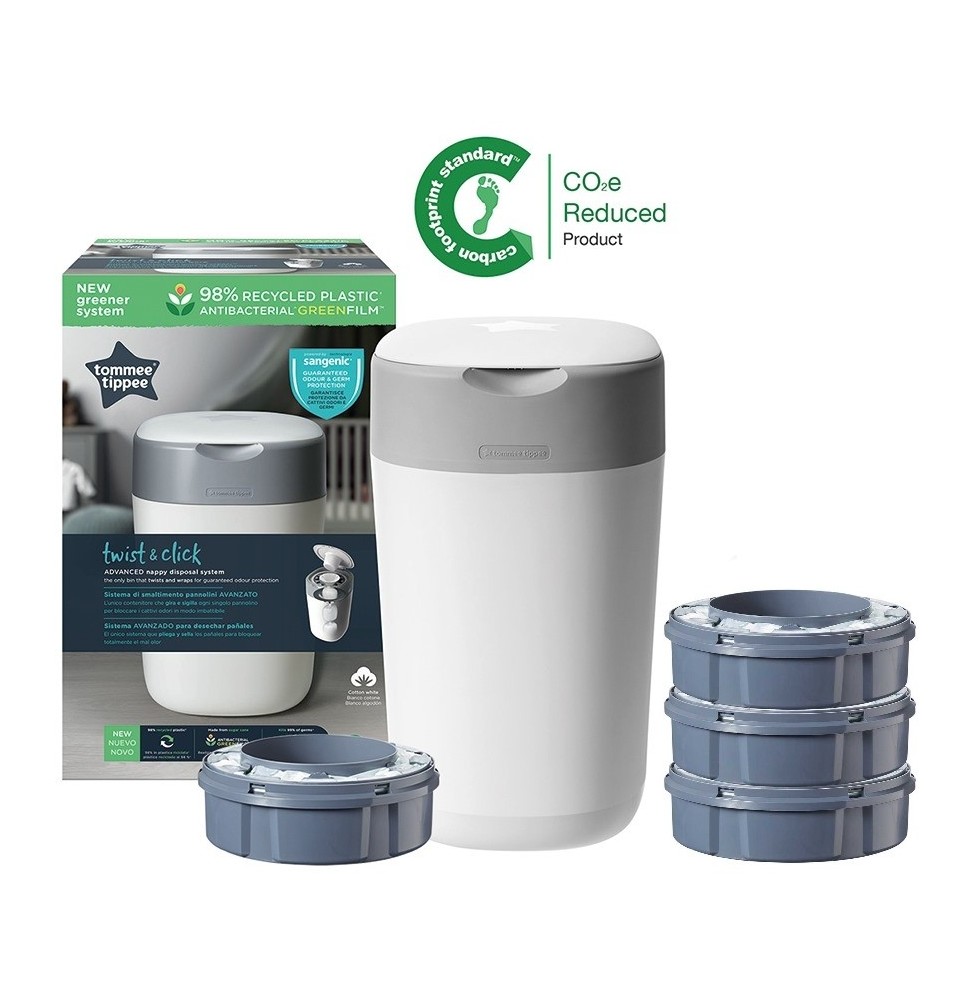 Sauskelnių konteineris Tommee Tippee Sangenic Twist&Click + 4 kasetės