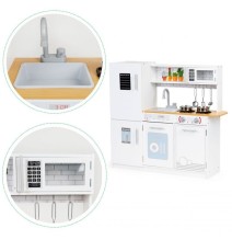 Vaikiška medinė virtuvėlė su šaldytuvu White Deluxe