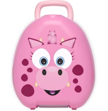 Nešiojamas kelioninis naktipuodis My Carry Potty Dino Pink