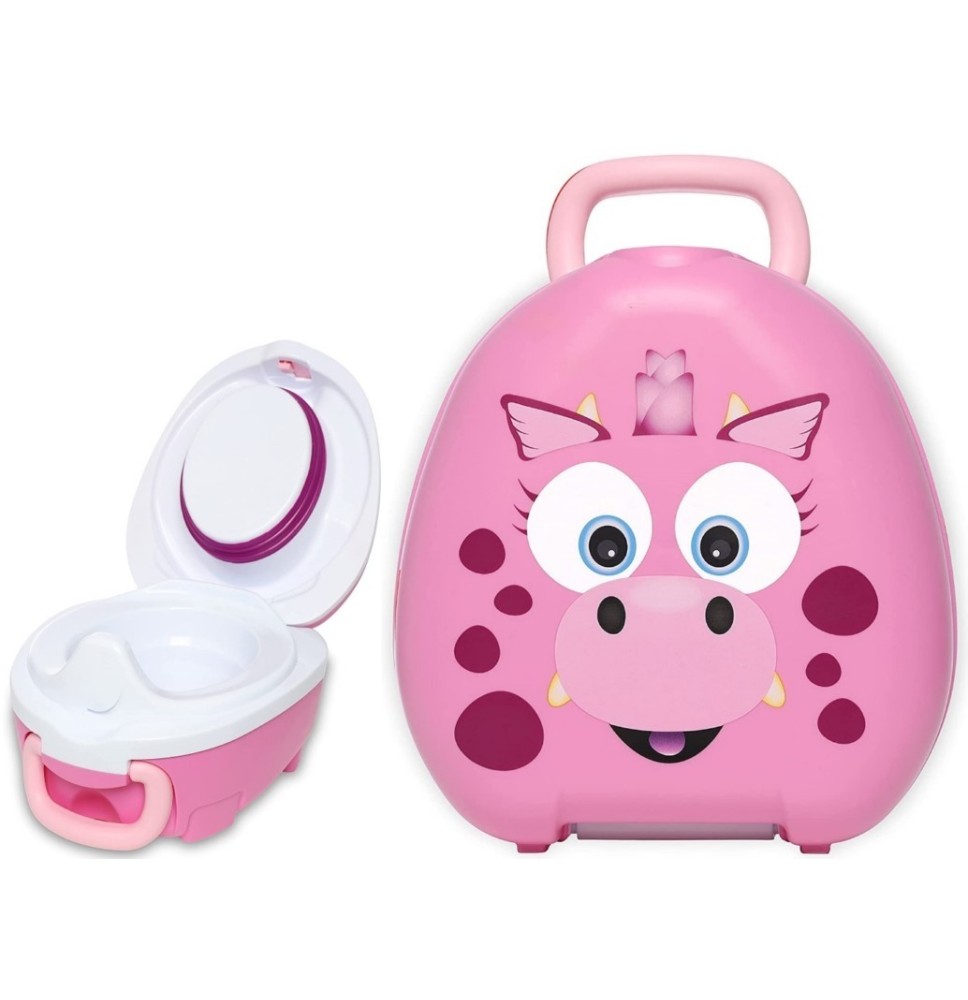 Nešiojamas kelioninis naktipuodis My Carry Potty Dino Pink