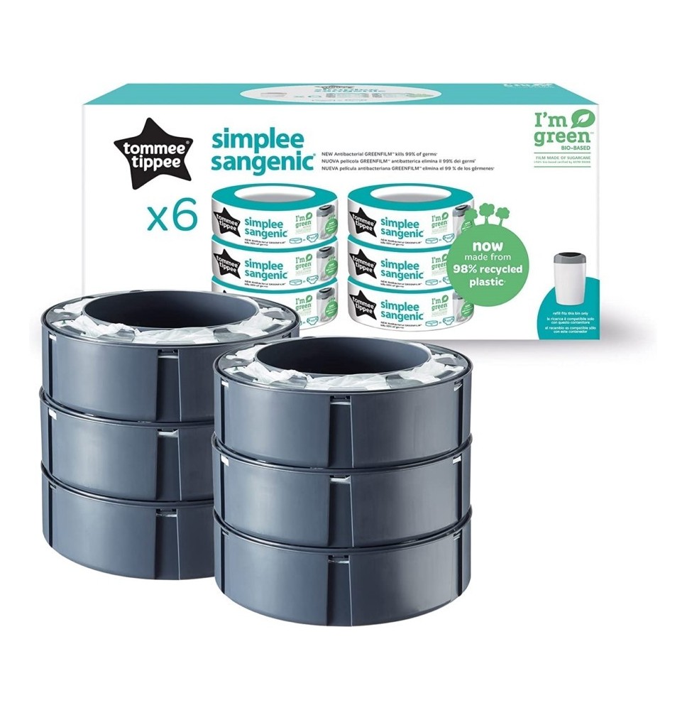 Sauskelnių kasetės Tommee Tippee Sangenic Simplee (6 vnt.)