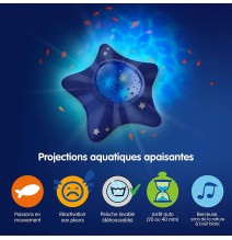 Pabobo šviesos ir muzikos projektorius Calm Ocean