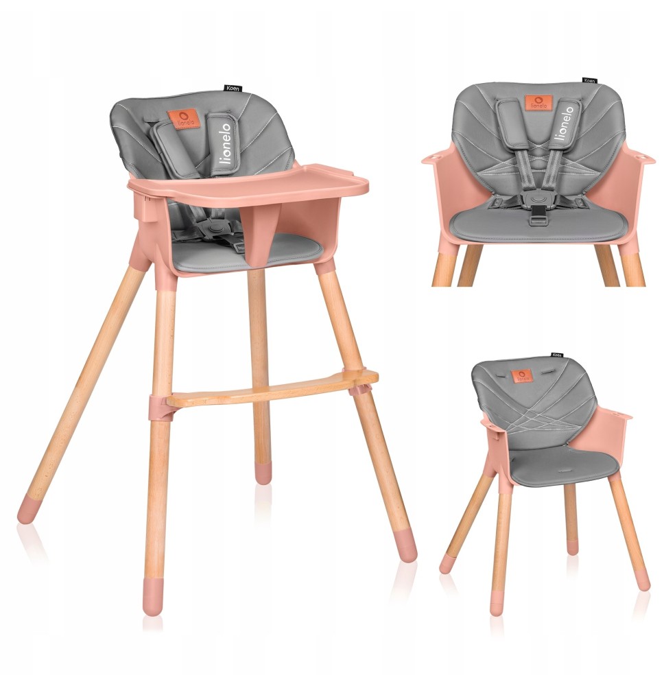 Maitinimo kėdutė Lionelo KOEN 2in1 Pink