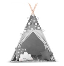 Palapinė Tipis Stars su pagalvėlėmis ir girliandomis