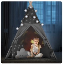 Palapinė Tipis Stars su pagalvėlėmis ir girliandomis