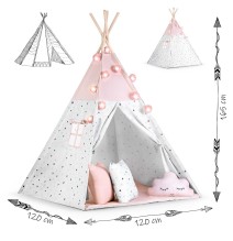 Palapinė Tipis su pagalvėlėmis ir girliandomis