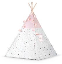 Palapinė Tipis su pagalvėlėmis ir girliandomis