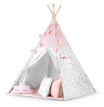 Palapinė Tipis su pagalvėlėmis ir girliandomis