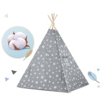 Palapinė Tipis Grey su 2 pagalvėlėmis ir girliandomis