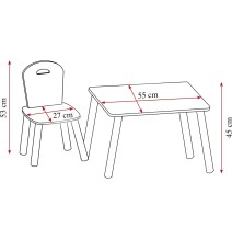 Staliukas ir kėdutės vaikams White_Blunt