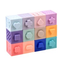 Sensorinės minkštos kaladėlės Pastel 12 vnt.