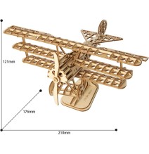 3D medinis konstruktorius Biplan lėktuvo modelis