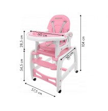 Maitinimo kėdutė–transformeris MultiPink su lingėmis