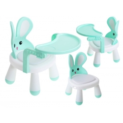 Vaikiška kėdutė su staliuku Bunny Mint