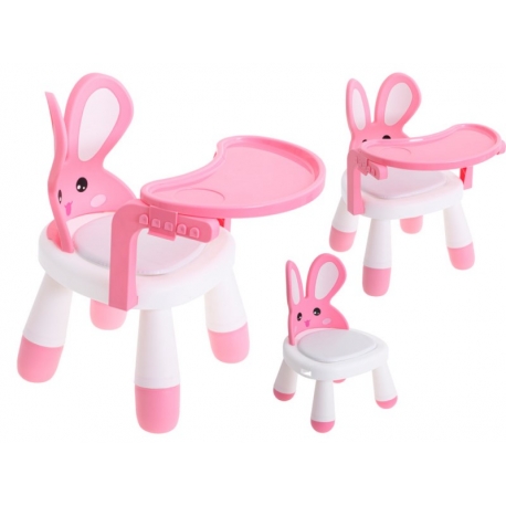 Vaikiška kėdutė su staliuku Bunny Pink