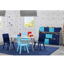 Staliukas su 4 kėdutėm Grey_Blue