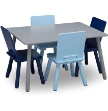 Staliukas su 4 kėdutėm Grey_Blue