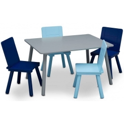 Staliukas su 4 kėdutėm Grey_Blue