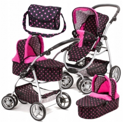Lėlių vežimėlis Bella (spalva - Dotty)