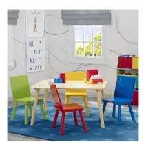 Staliukas su 4 kėdutėm Multicolour
