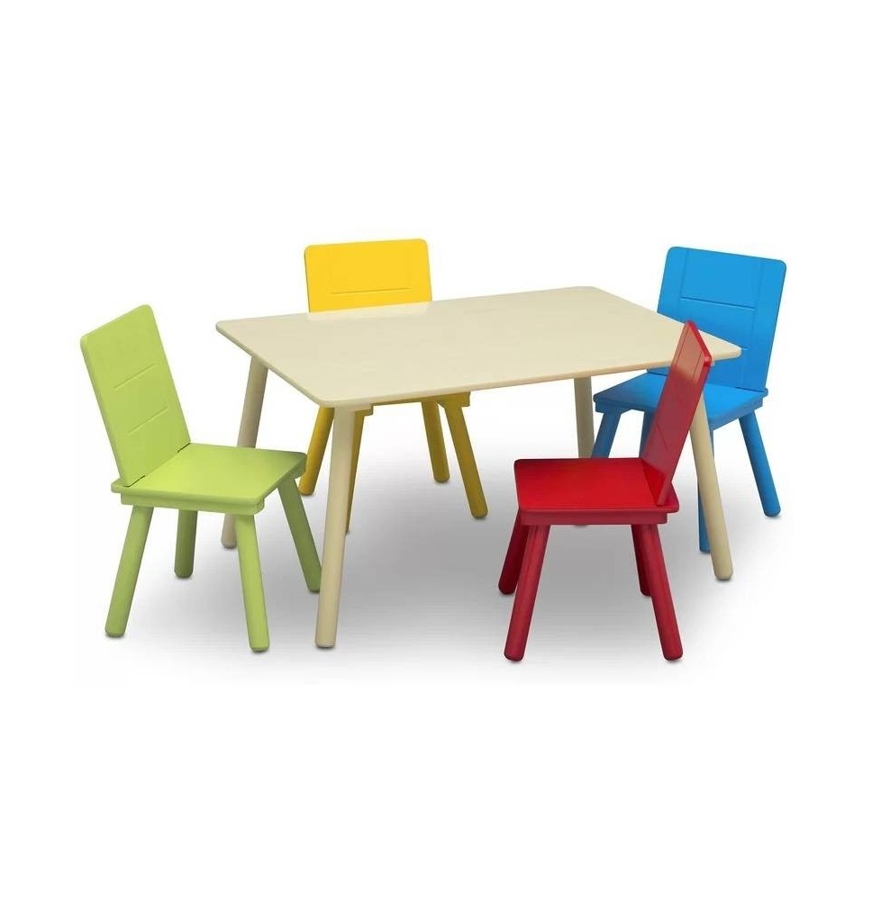 Staliukas su 4 kėdutėm Multicolour