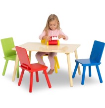 Staliukas su 4 kėdutėm Multicolour
