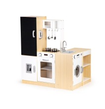 Medinė virtuvėlė Ecotoys XXL su indais ir garsais