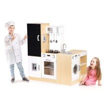 Medinė virtuvėlė Ecotoys XXL su indais ir garsais