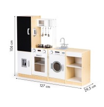 Medinė virtuvėlė Ecotoys XXL su indais ir garsais