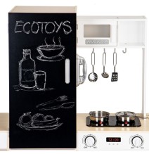 Medinė virtuvėlė Ecotoys XXL su indais ir garsais
