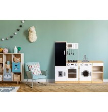 Medinė virtuvėlė Ecotoys XXL su indais ir garsais