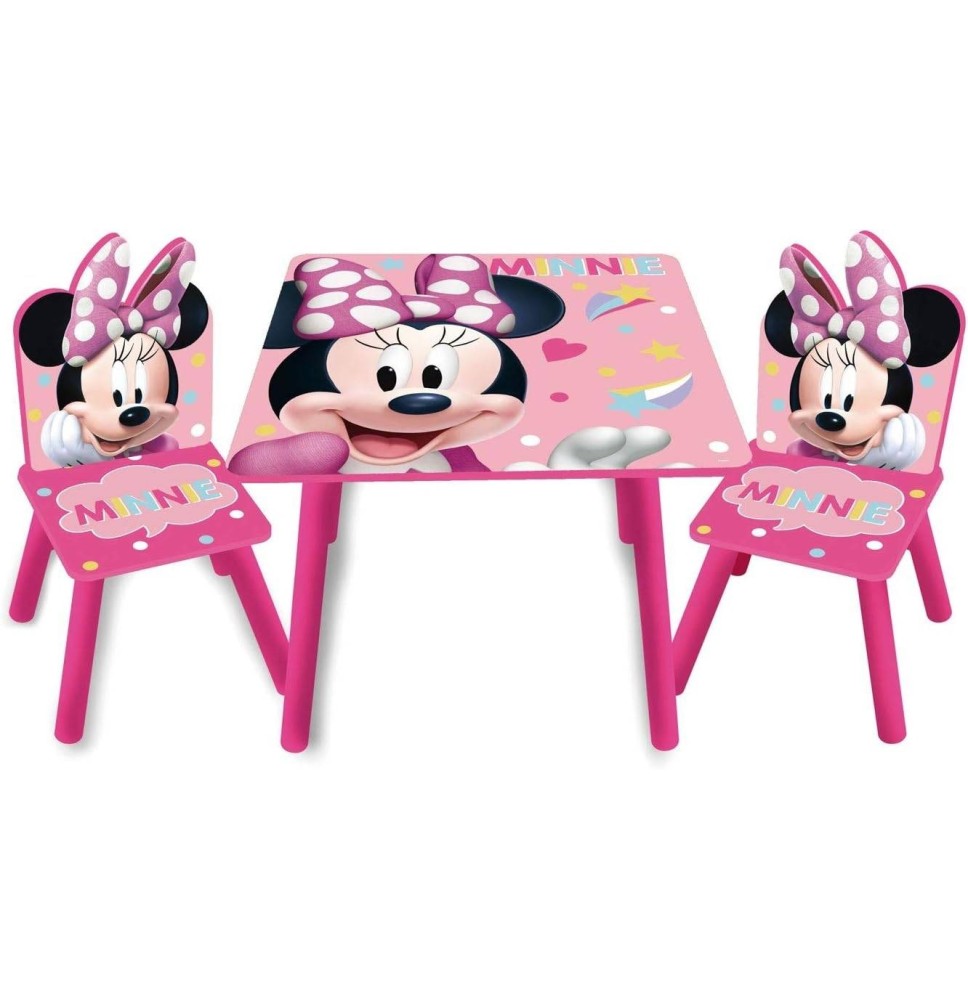 Staliukas su 2 kėdutėmis Minnie Pink