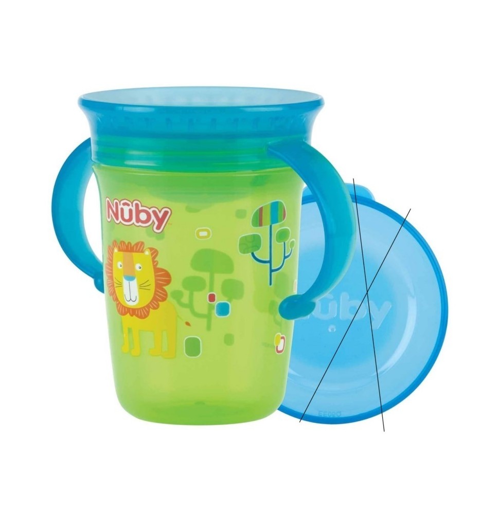 Gertuvė - puodelis Nuby 360° Twin Handle (talpa - 240 ml.)