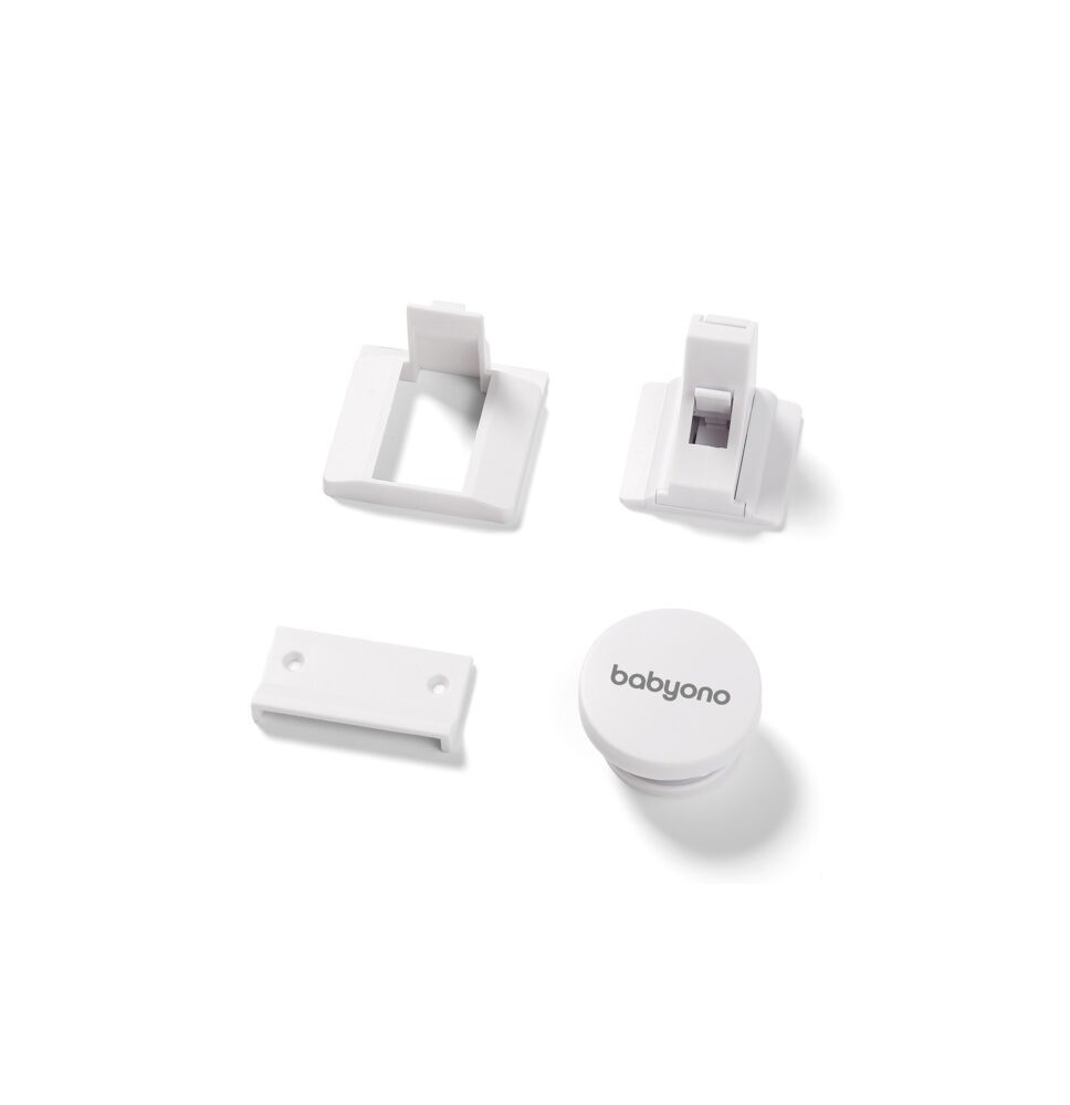 BabyOno magnetinis spintelių durelių užraktas - 4 vnt. + raktas
