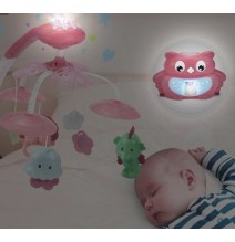 Karuselė su projekcija Owl Pink
