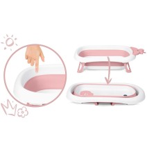 Sulankstoma kūdikio vonelė su termometru RK-Pink