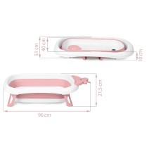 Sulankstoma kūdikio vonelė su termometru RK-Pink